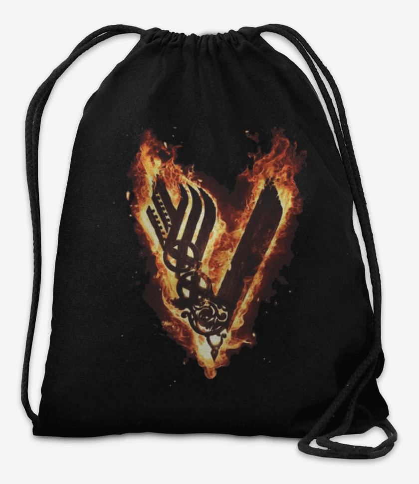 Mochila Negro de Vikings fuego