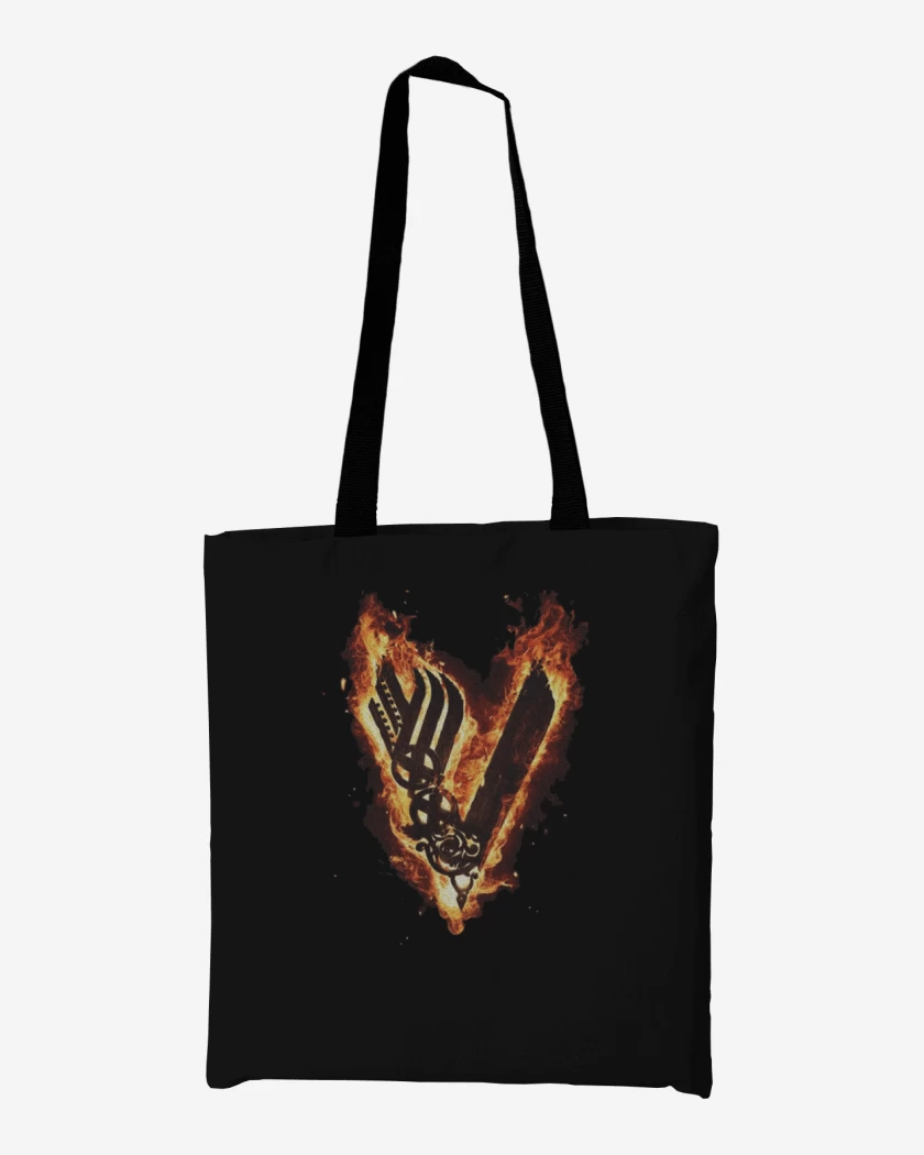 Totebag Negro de Vikings fuego