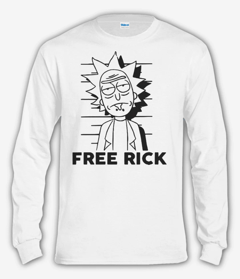 Polera manga larga Blanco de Free rick vinilo
