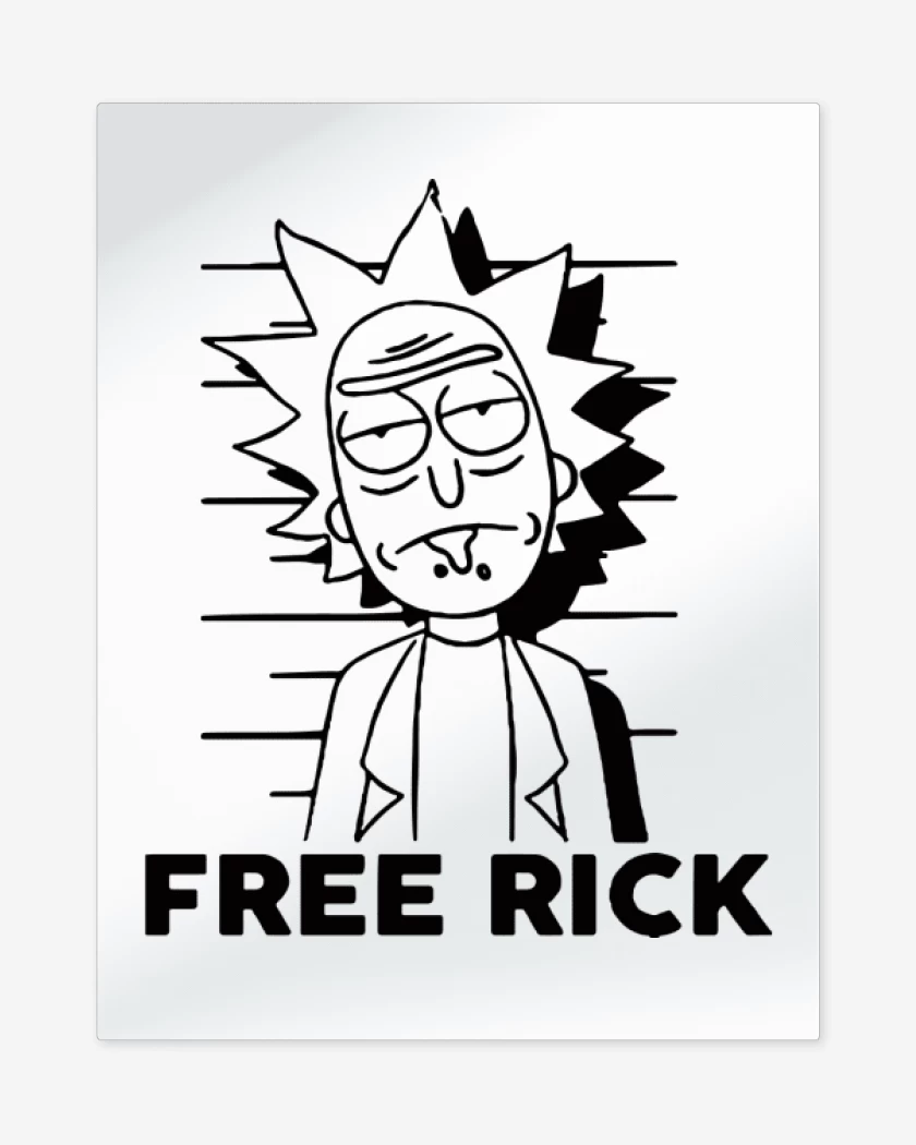 Print metalico Blanco de Free rick vinilo