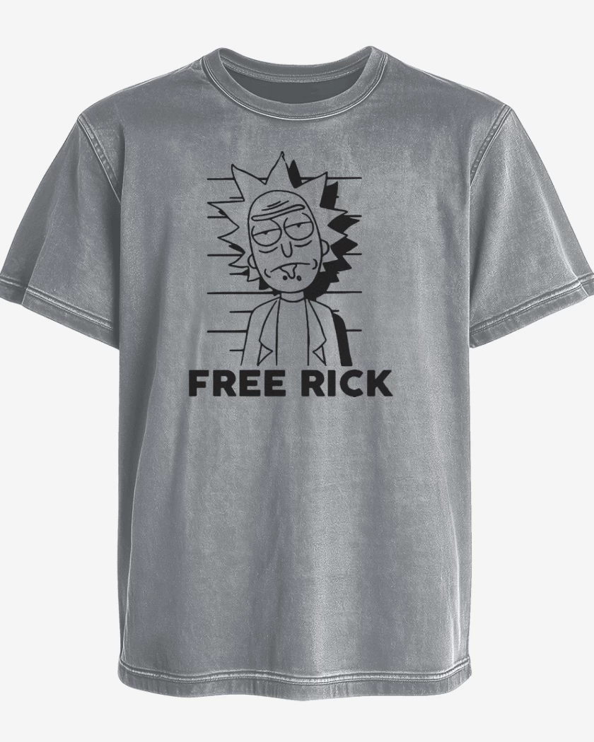 Polera desgastada Gris Melange de Free rick vinilo