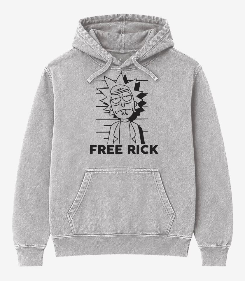 Poleron Canguro Acid Wash Gris Melange de Free rick vinilo