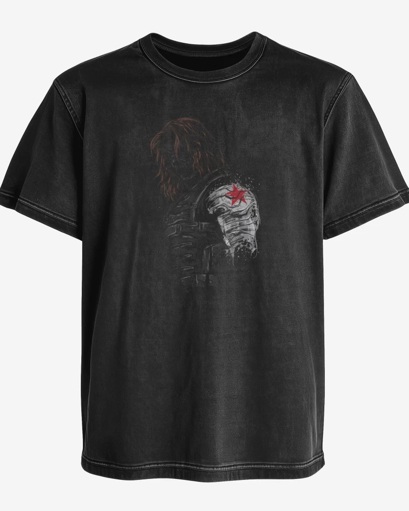 Polera desgastada Negro de Winter soldier