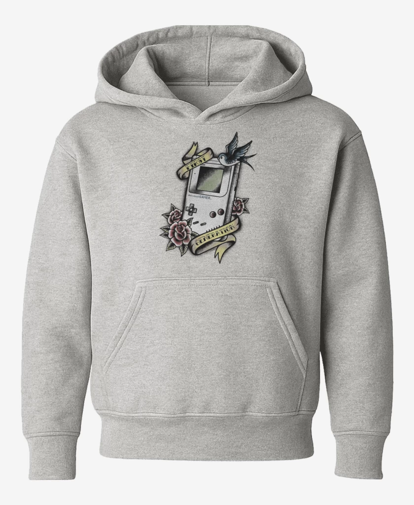 Poleron de niño Gris Melange de Old school gamers