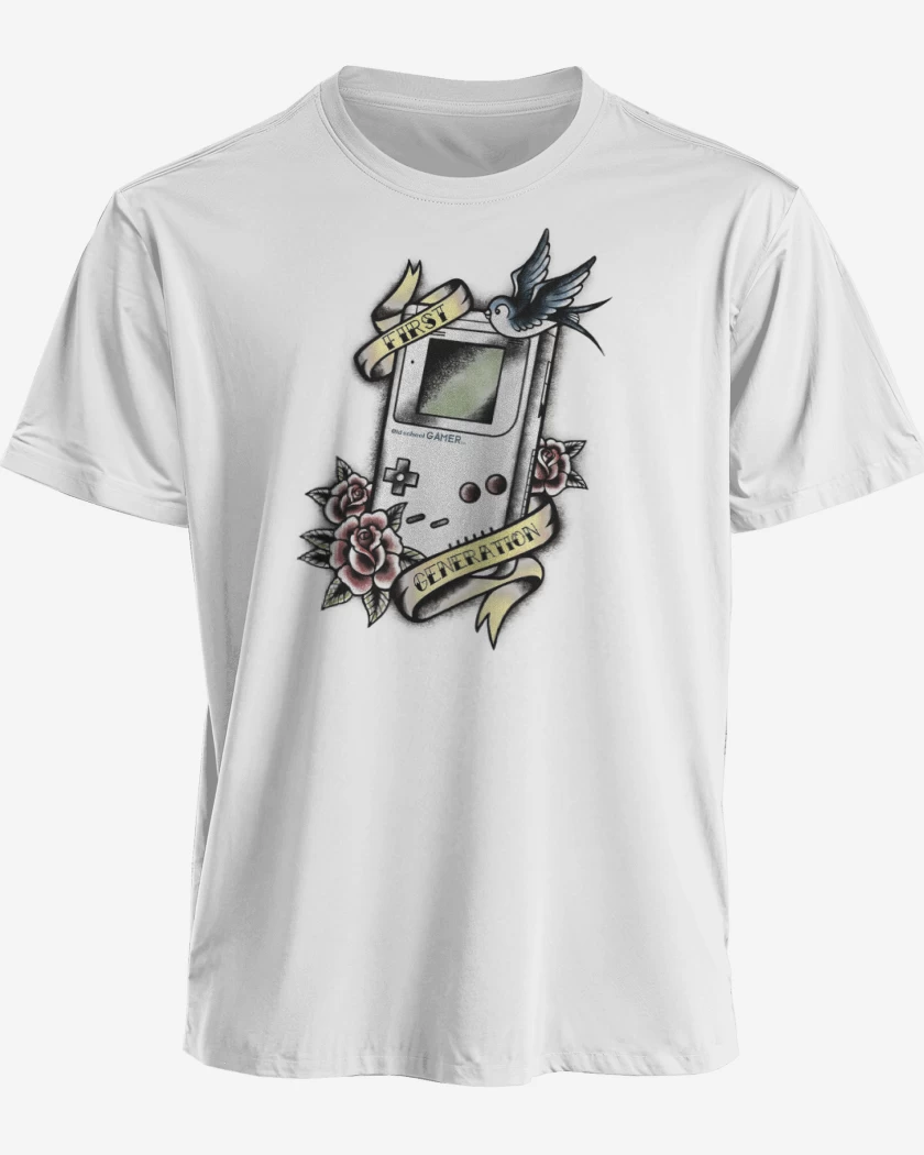 Polera premium Blanco de Old school gamers