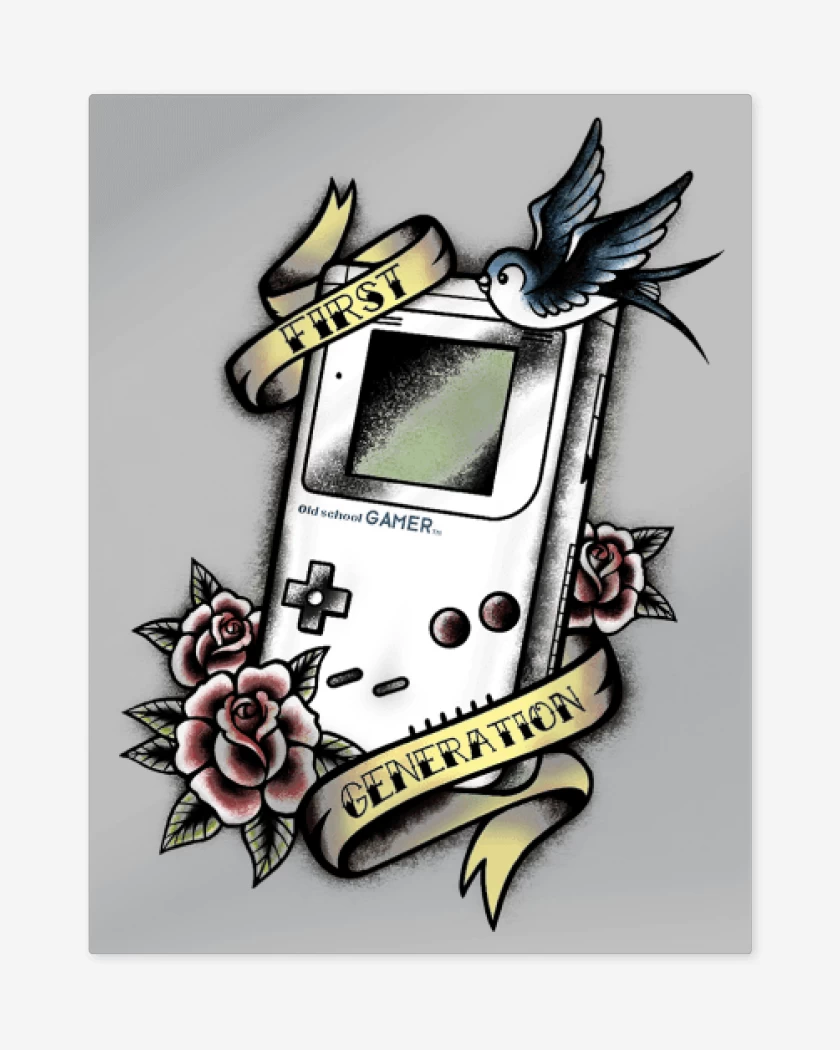 Print metalico Gris Melange de Old school gamers