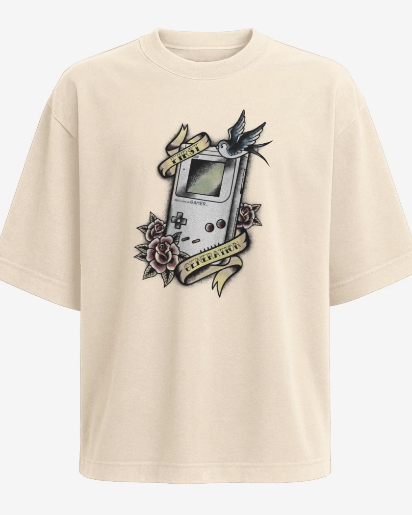 Polera Oversize Beige de Old school gamers