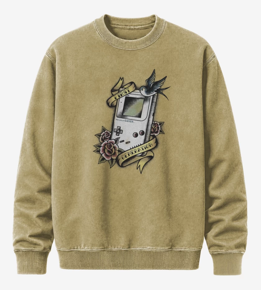Poleron Polo Acid Wash Beige de Old school gamers