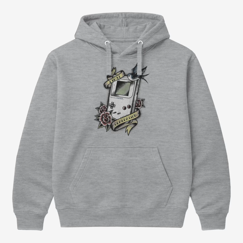 Polerón Canguro Gris Melange de Old school gamers