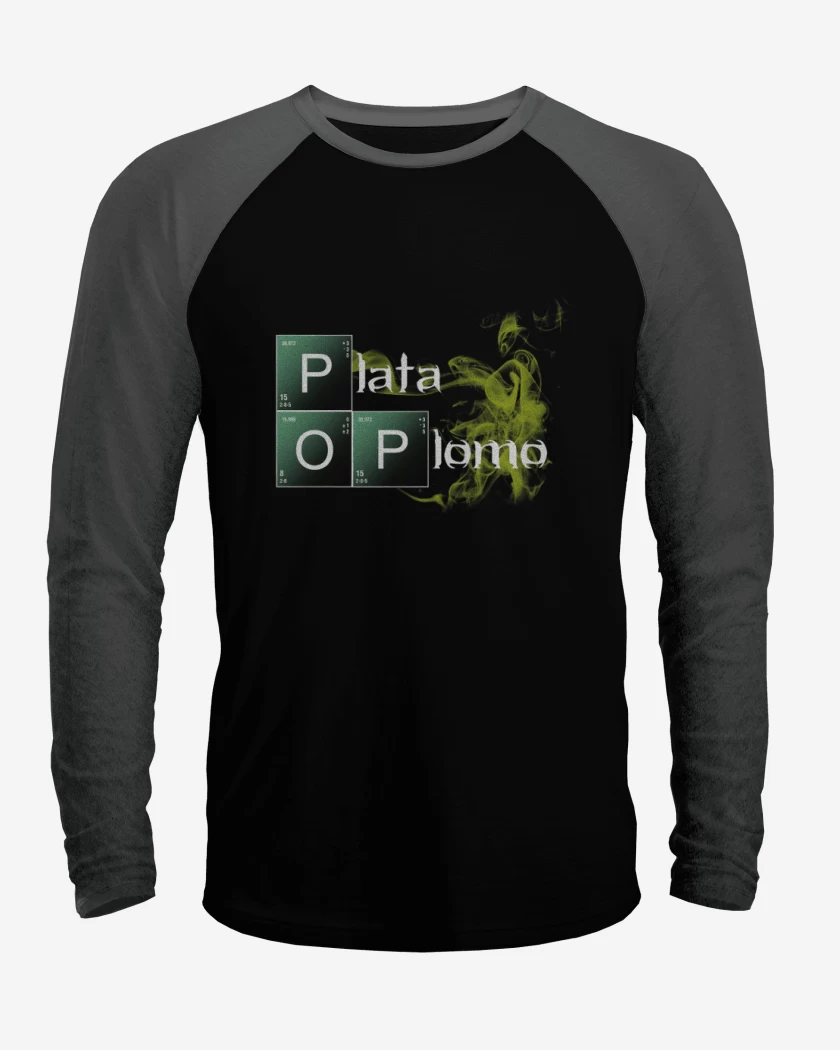 Polera Raglan Plata o plomo