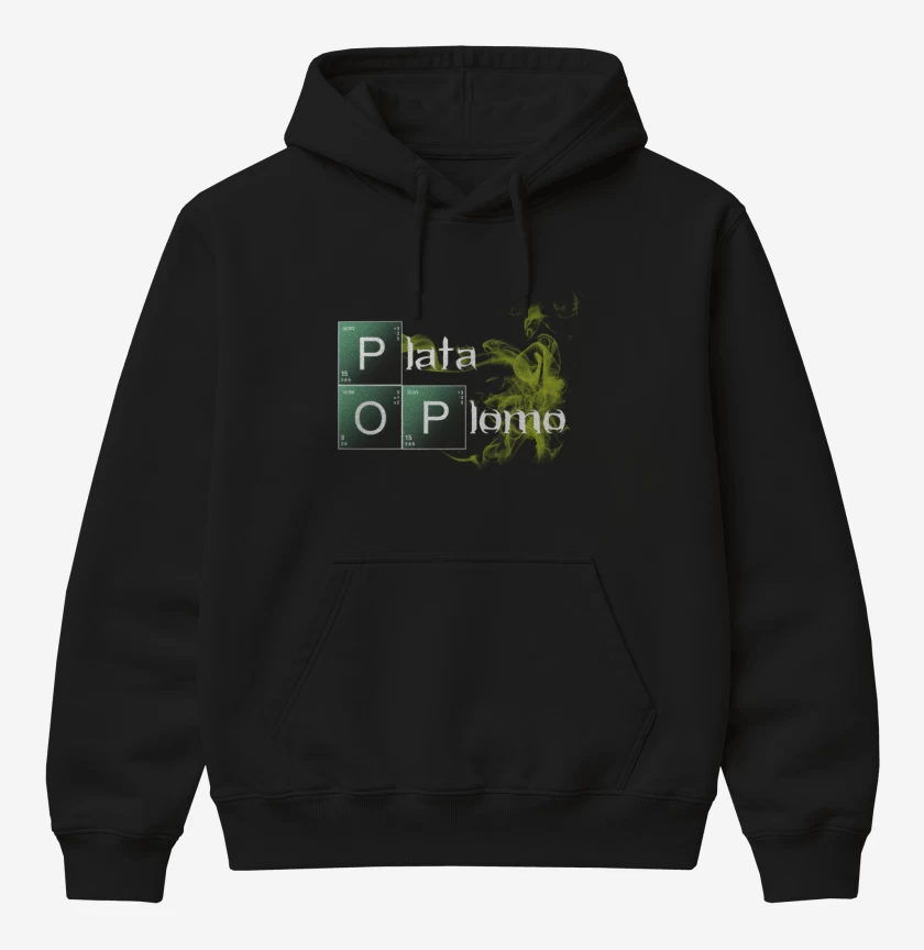 Poleron Canguro básico Negro de Plata o plomo