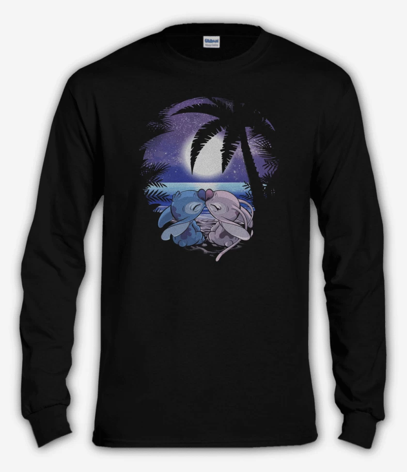 Polera manga larga Negro de Love stitch