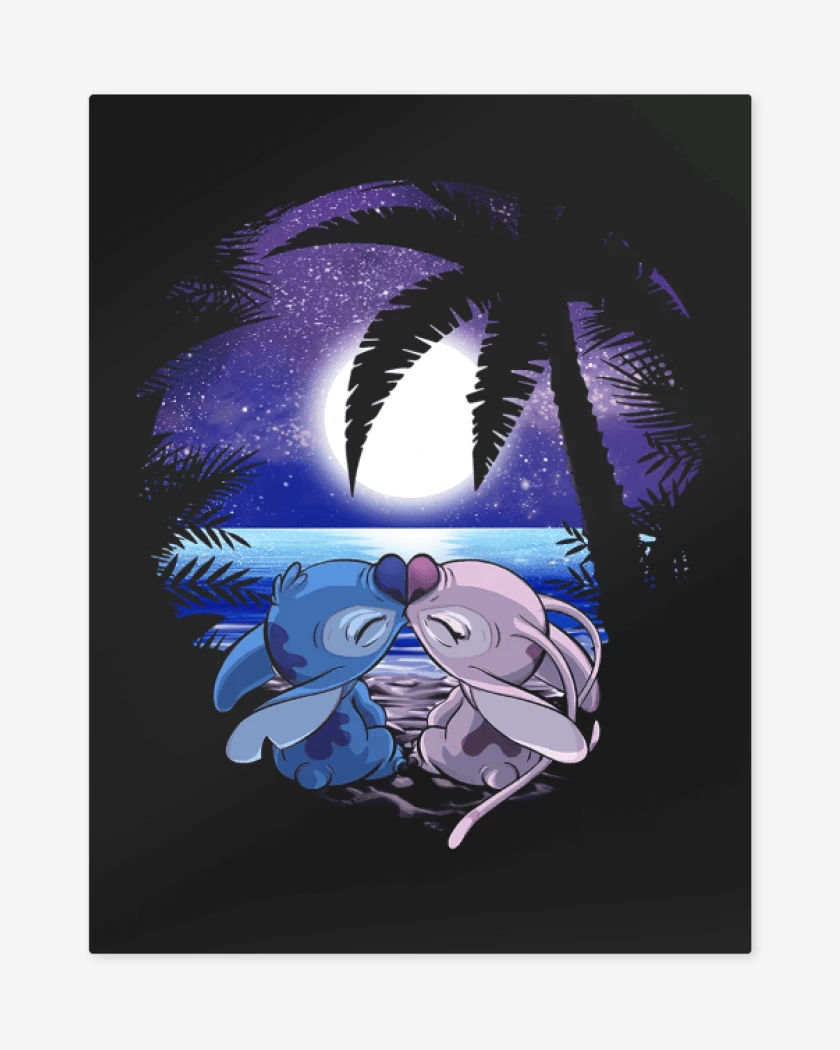 Print metalico Negro de Love stitch