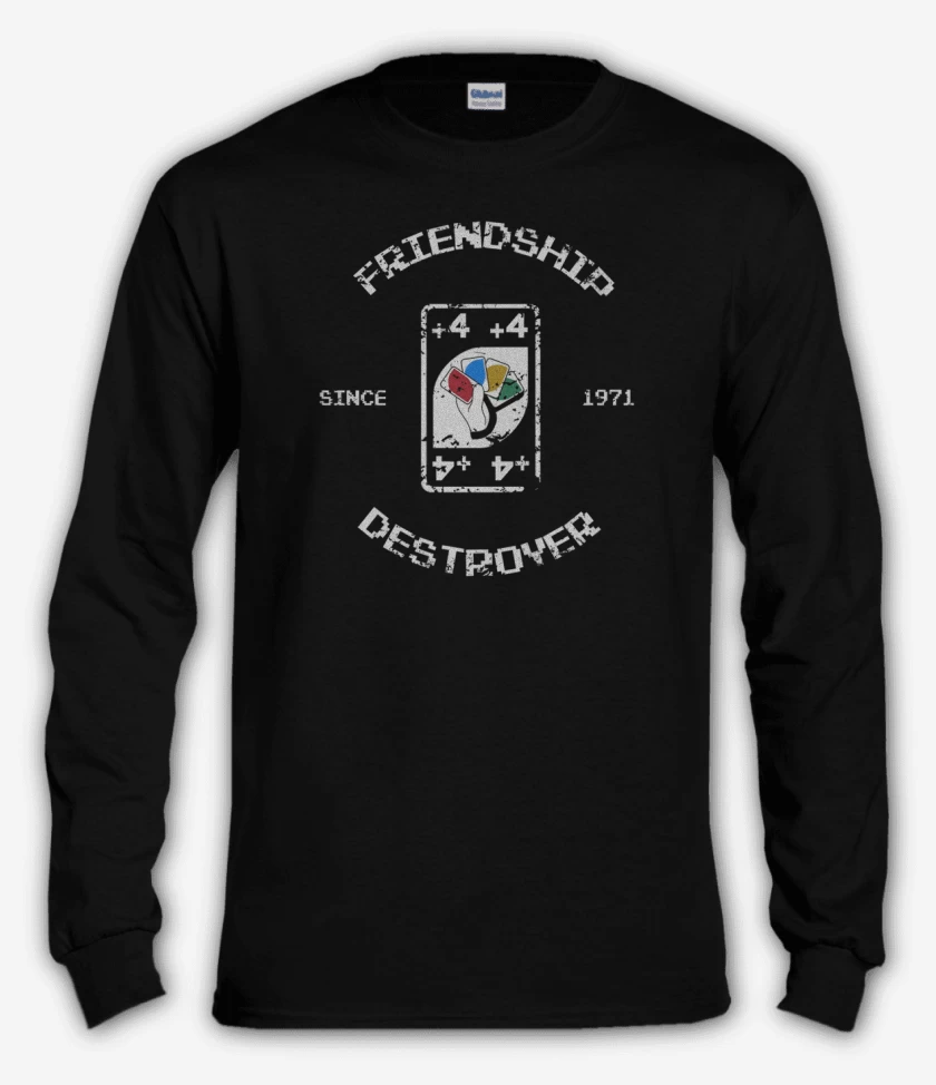 Polera manga larga Negro de friendhip destroyer