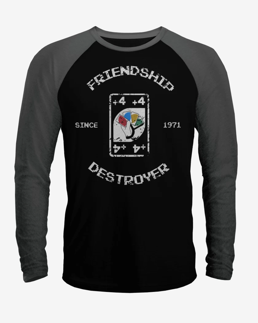 Polera Raglan Negro / Negro Heather de friendhip destroyer