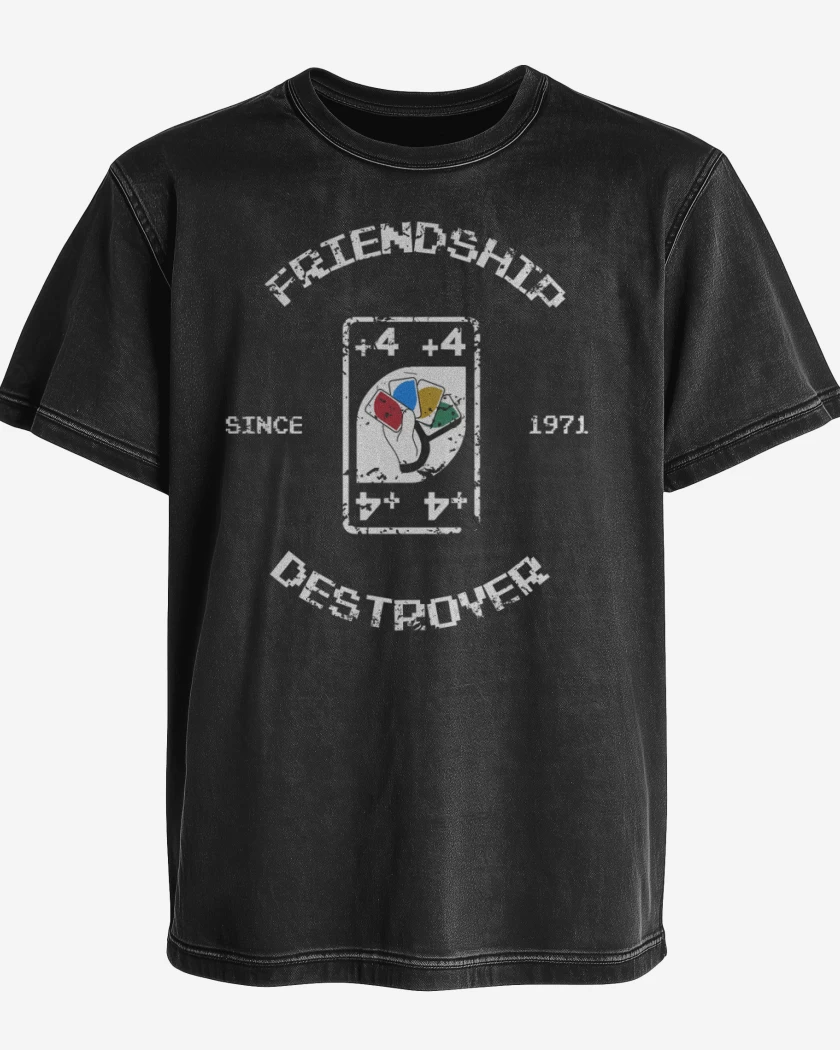Polera desgastada Negro de friendhip destroyer