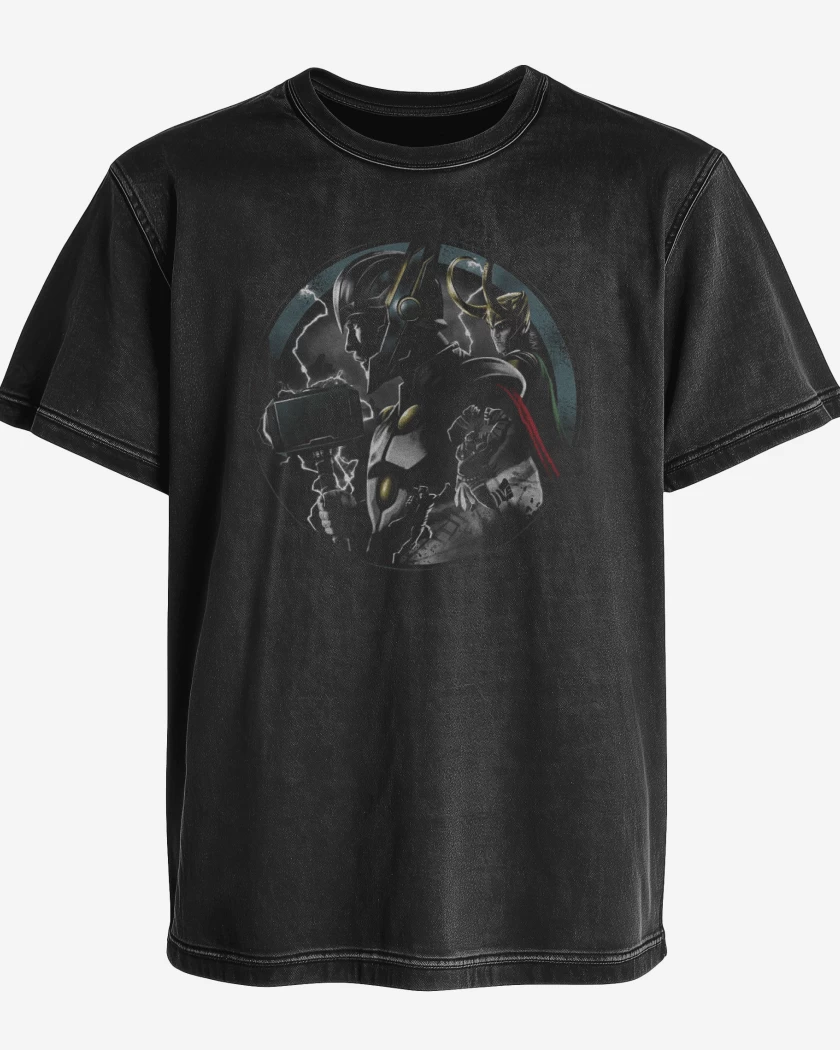 Polera desgastada Negro de Thor ragnarok 3