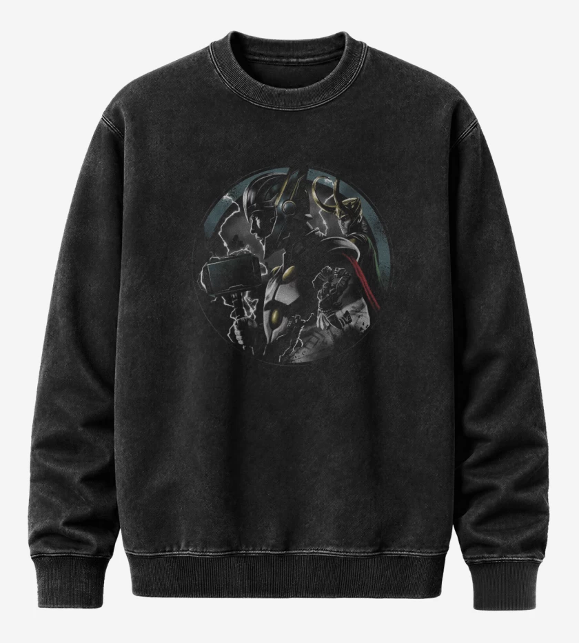 Poleron Polo Acid Wash Negro de Thor ragnarok 3