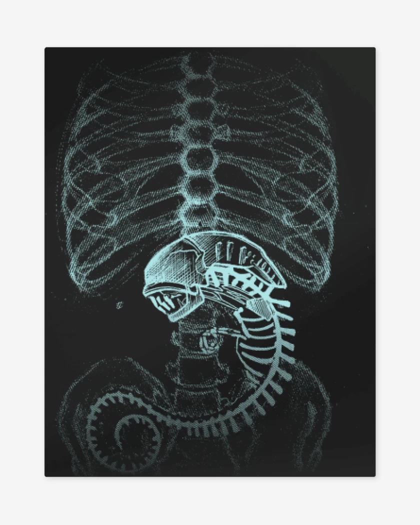 Print metalico Negro de Veintre alien