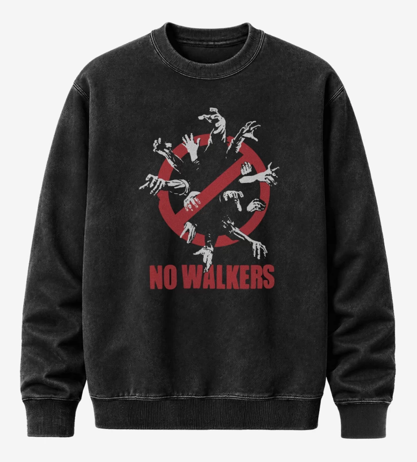 Poleron Polo Acid Wash Negro de No Walkers