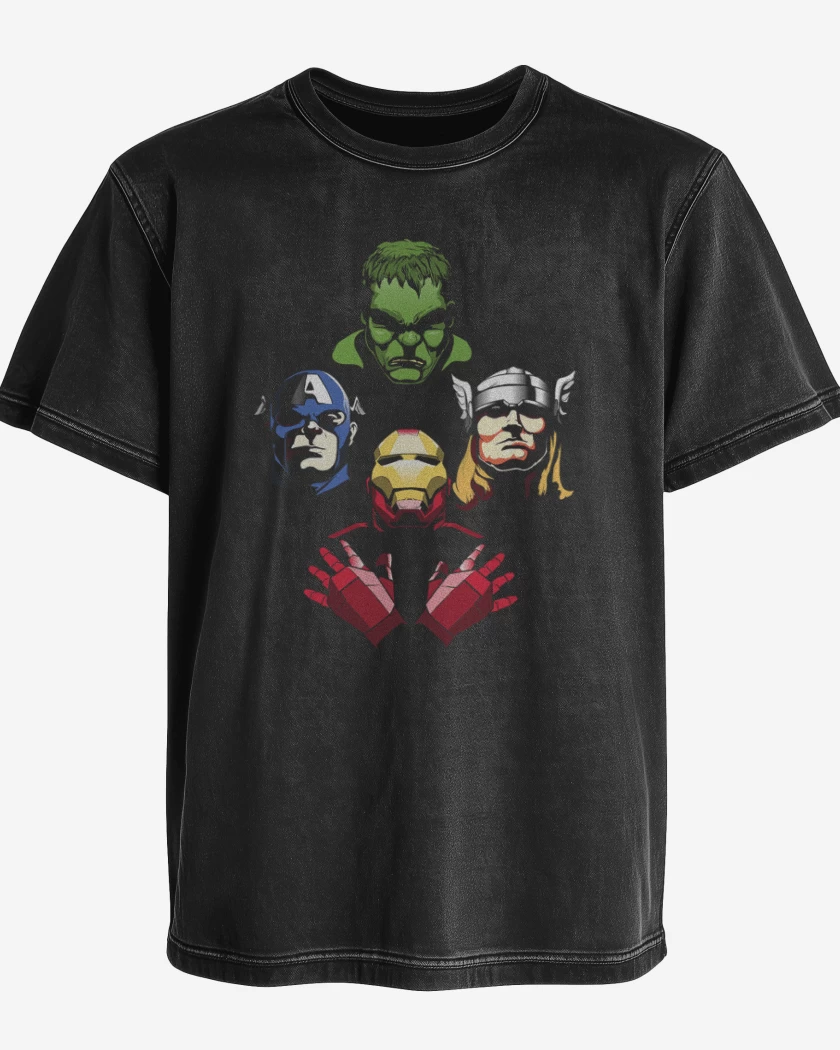 Polera desgastada Negro de Rhapsody marvel