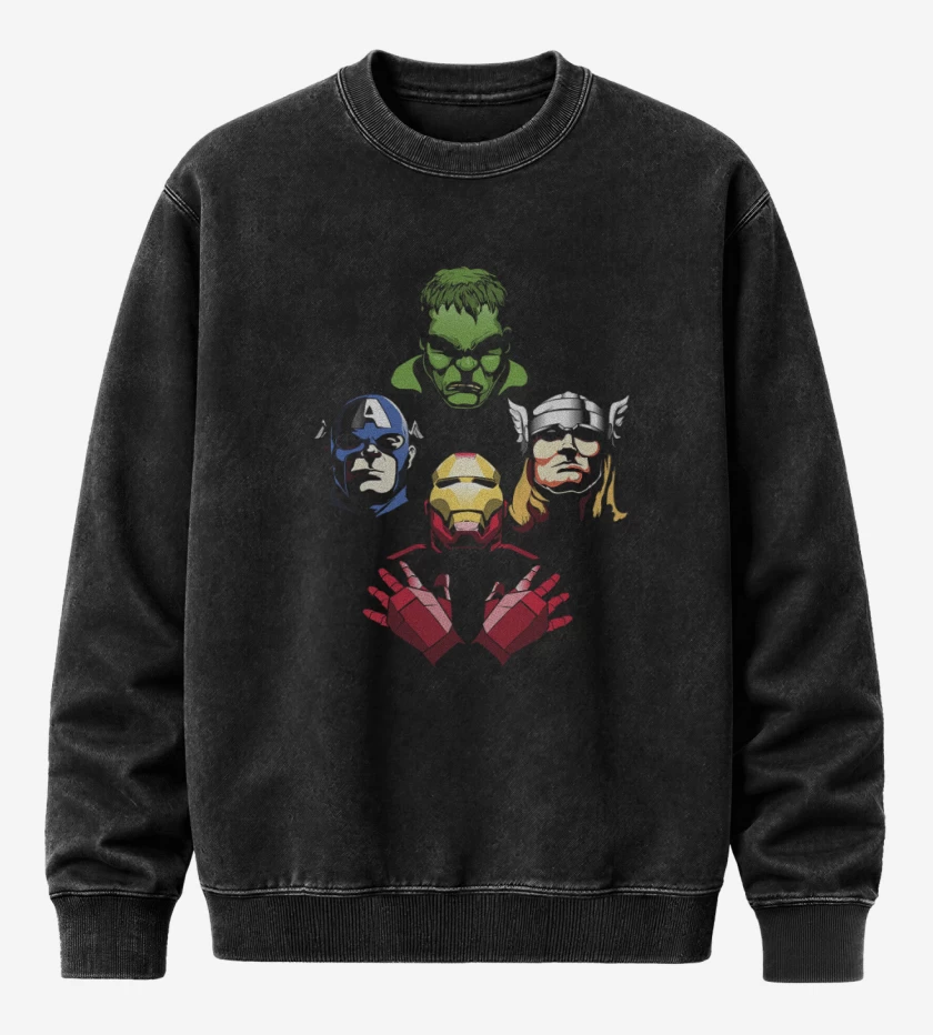 Poleron Polo Acid Wash Negro de Rhapsody marvel