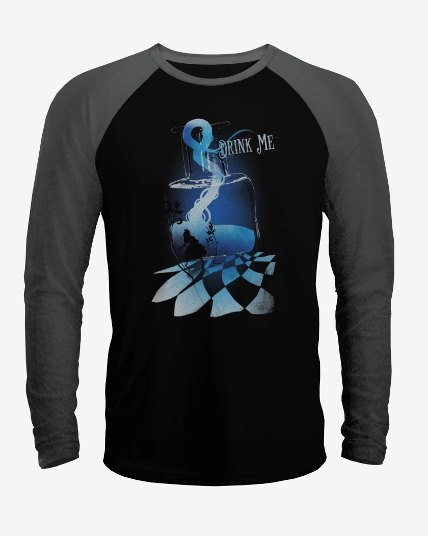 Polera Raglan Negro / Negro Heather de Drink me 