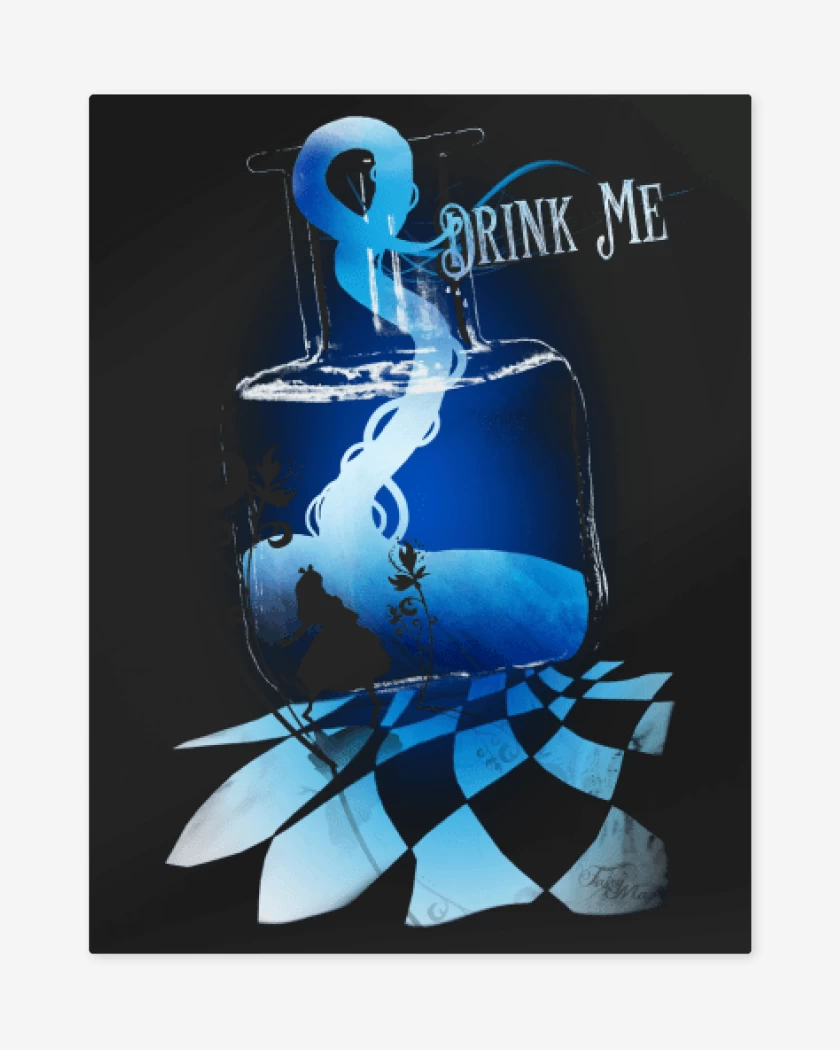 Print metalico Negro de Drink me 