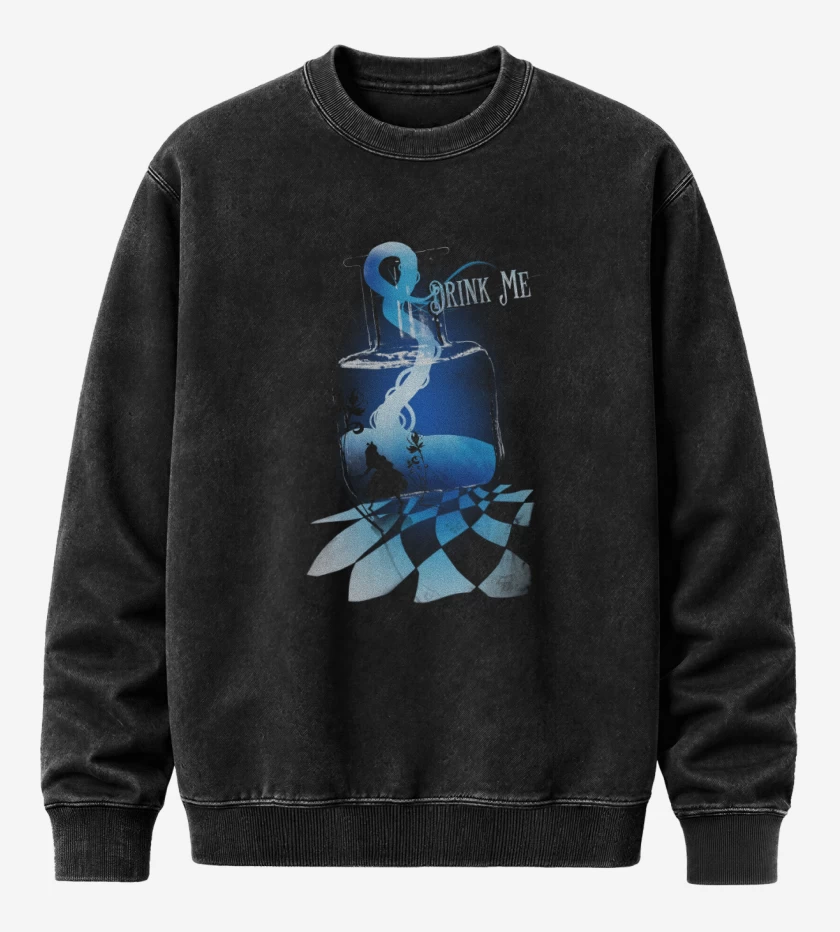Poleron Polo Acid Wash Negro de Drink me 