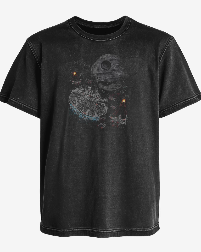 Polera desgastada Negro de Star wars 3 