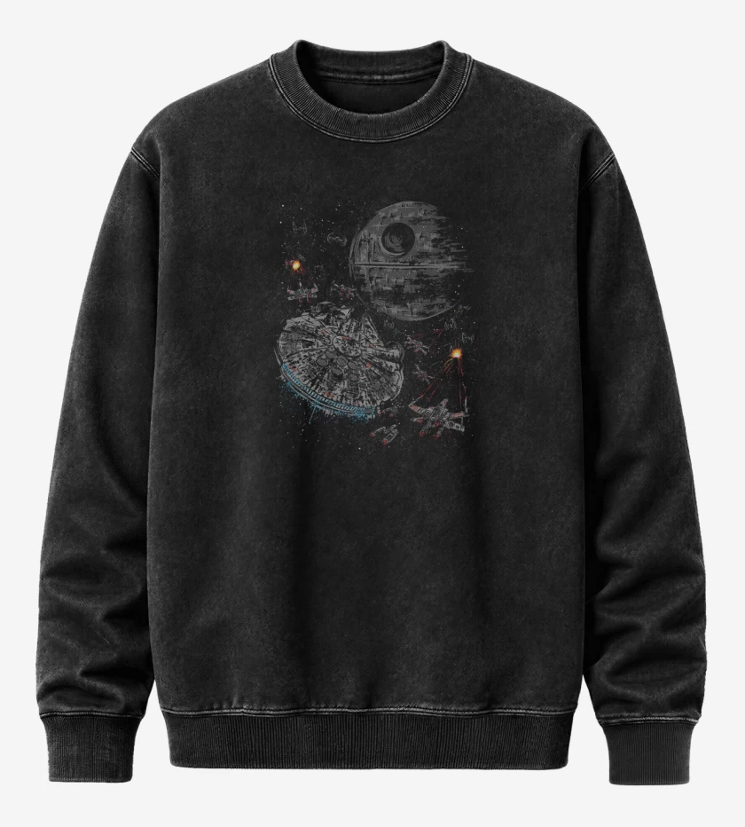 Poleron Polo Acid Wash Negro de Star wars 3 
