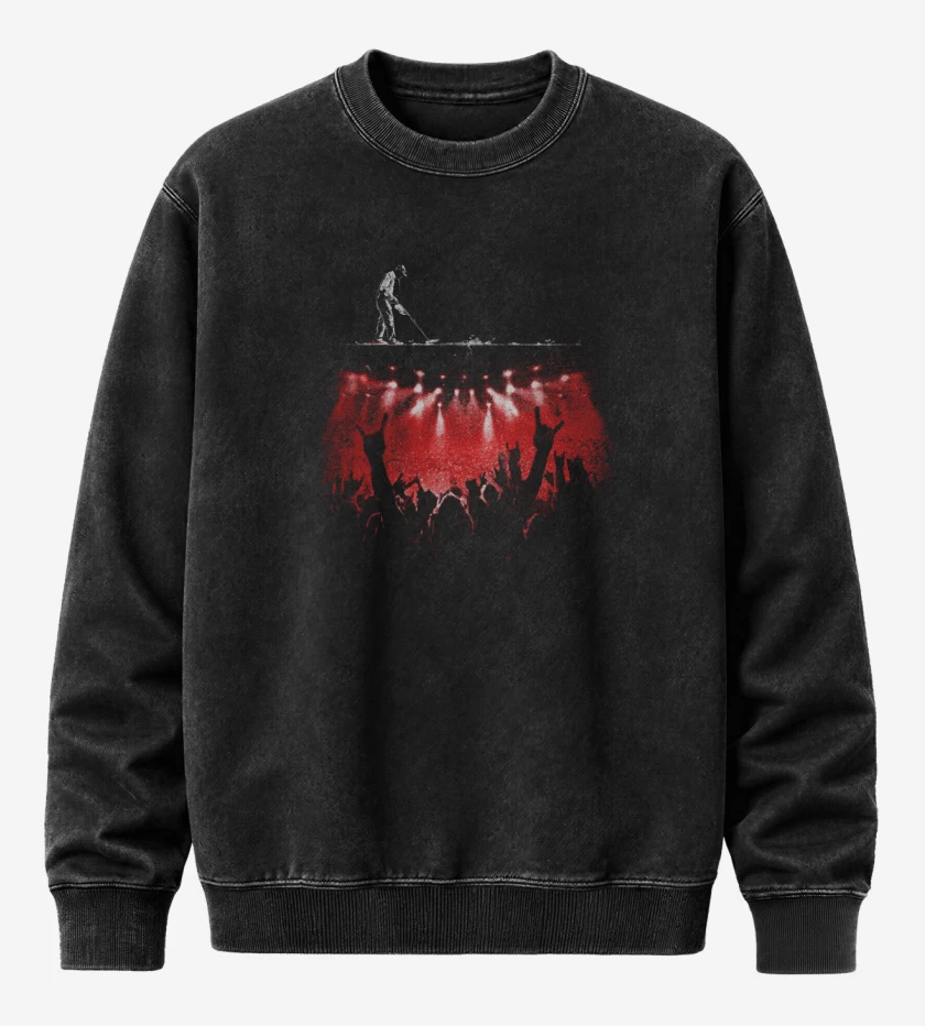 Poleron Polo Acid Wash Negro de Buscando metal 