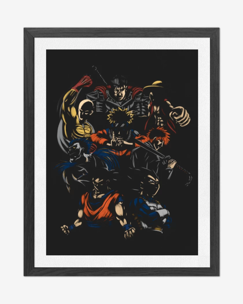 Cuadro decorativo Goku vegeta y los demas