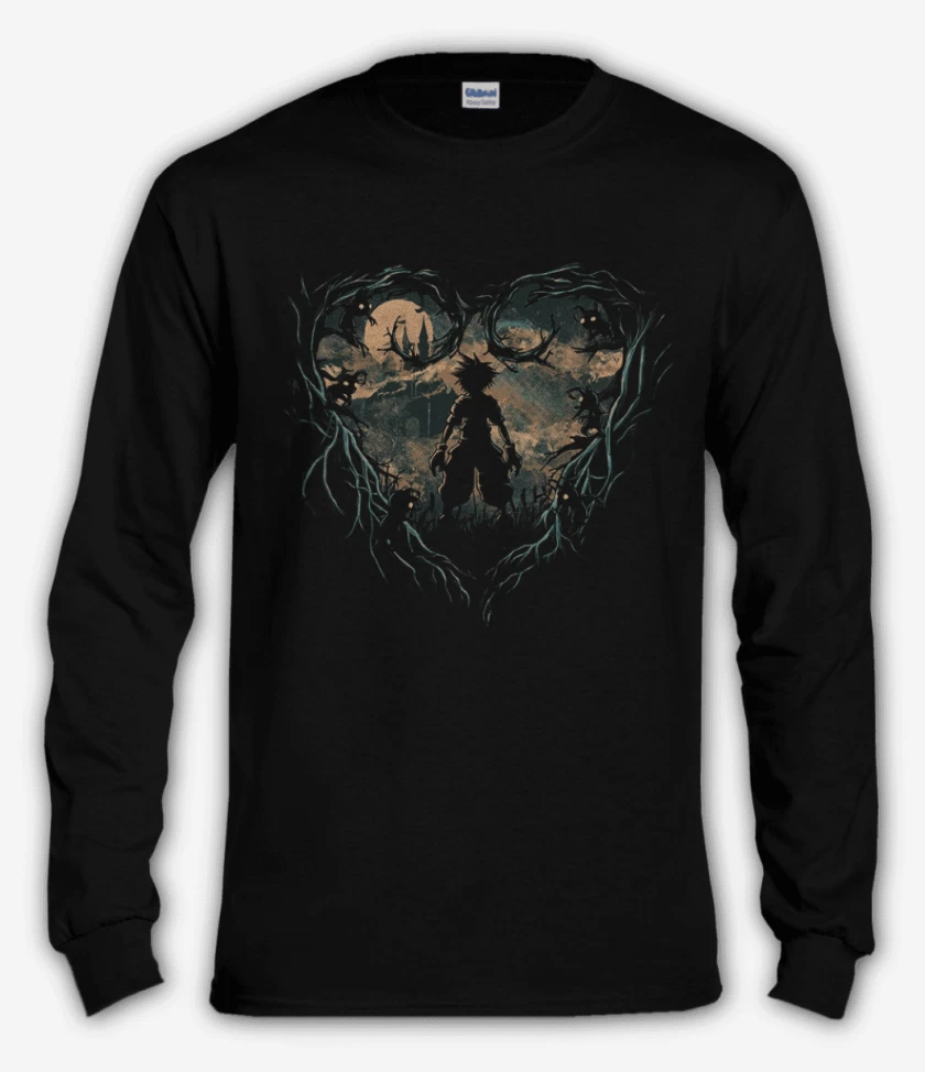 Polera manga larga Negro de Kingdom hearts 4