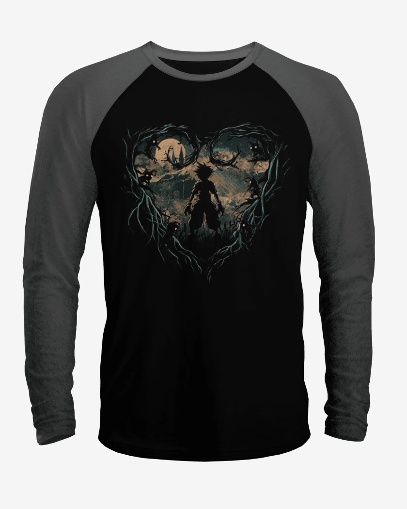 Polera Raglan Negro / Negro Heather de Kingdom hearts 4