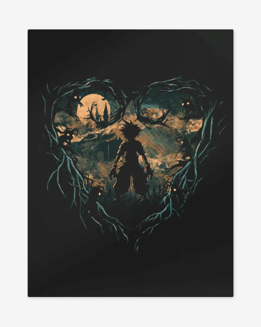 Print metalico Negro de Kingdom hearts 4