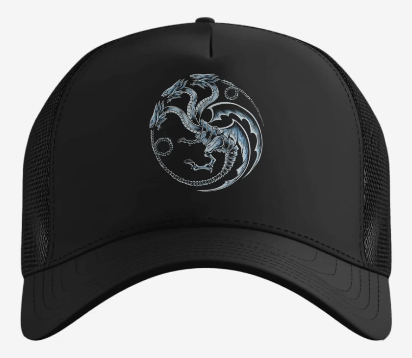 Gorro Dragon blanco de ojos azules