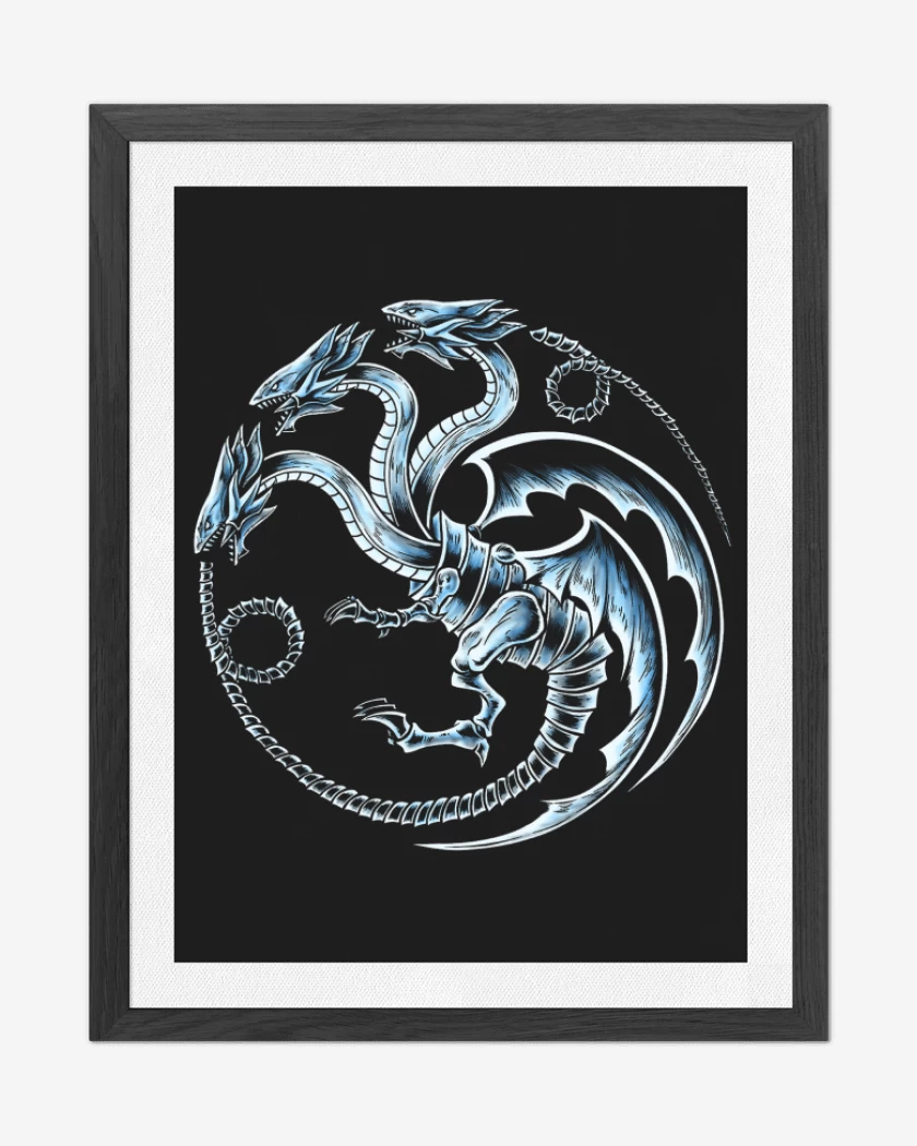 Cuadro decorativo Dragon blanco de ojos azules