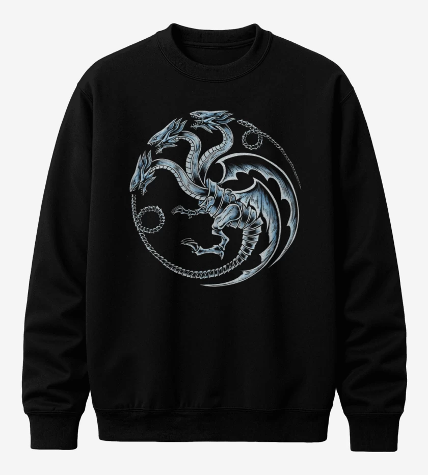 Poleron polo Dragon blanco de ojos azules