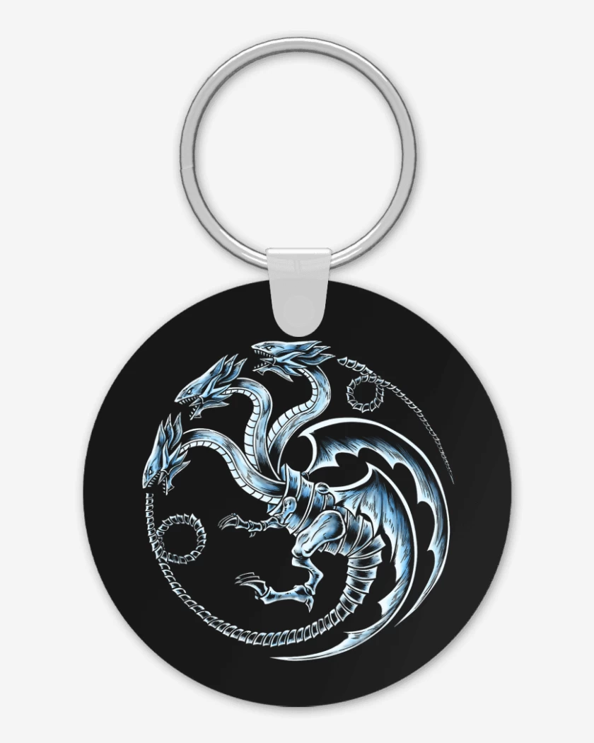 Llavero Dragon blanco de ojos azules