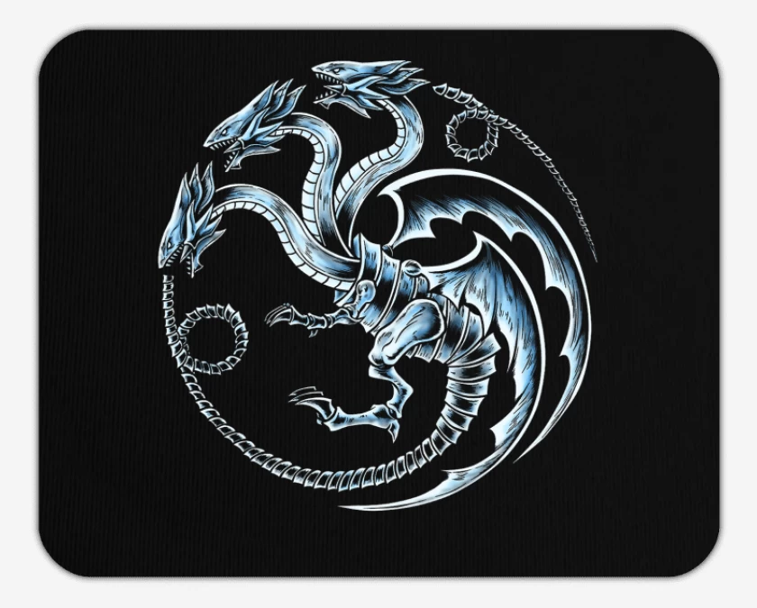 Mousepad Dragon blanco de ojos azules