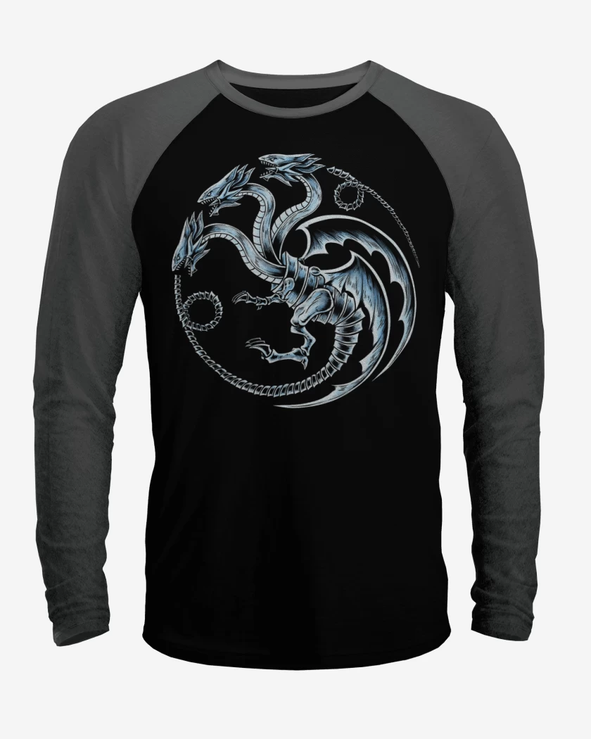 Polera Raglan Dragon blanco de ojos azules