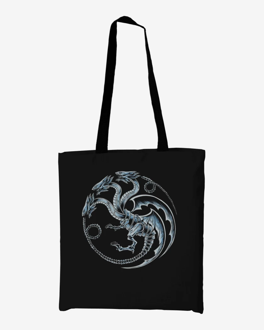Totebag Dragon blanco de ojos azules