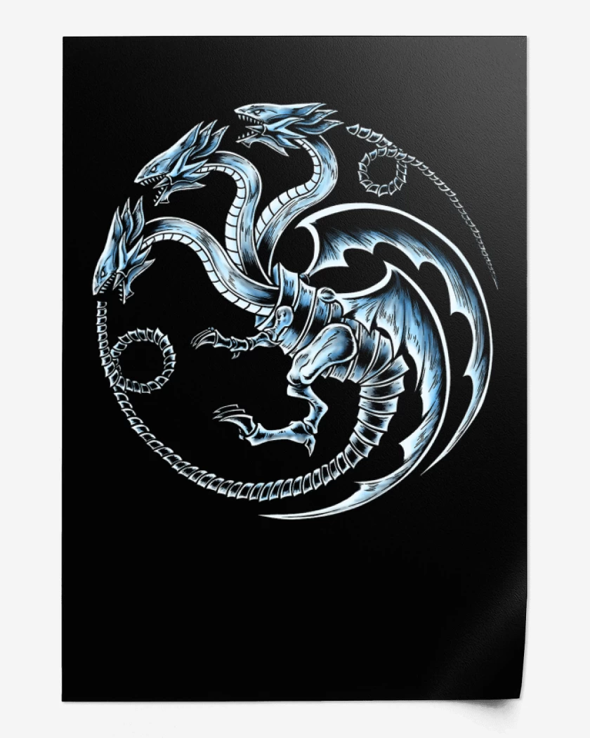 Print Dragon blanco de ojos azules