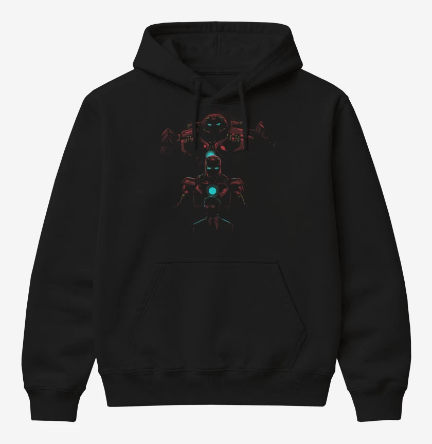 Poleron Canguro básico Negro de Iron man 3