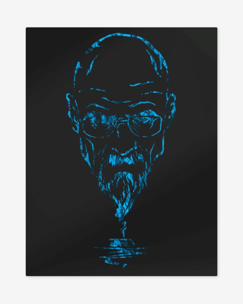 Print metalico Negro de Walter W Breaking Bad 