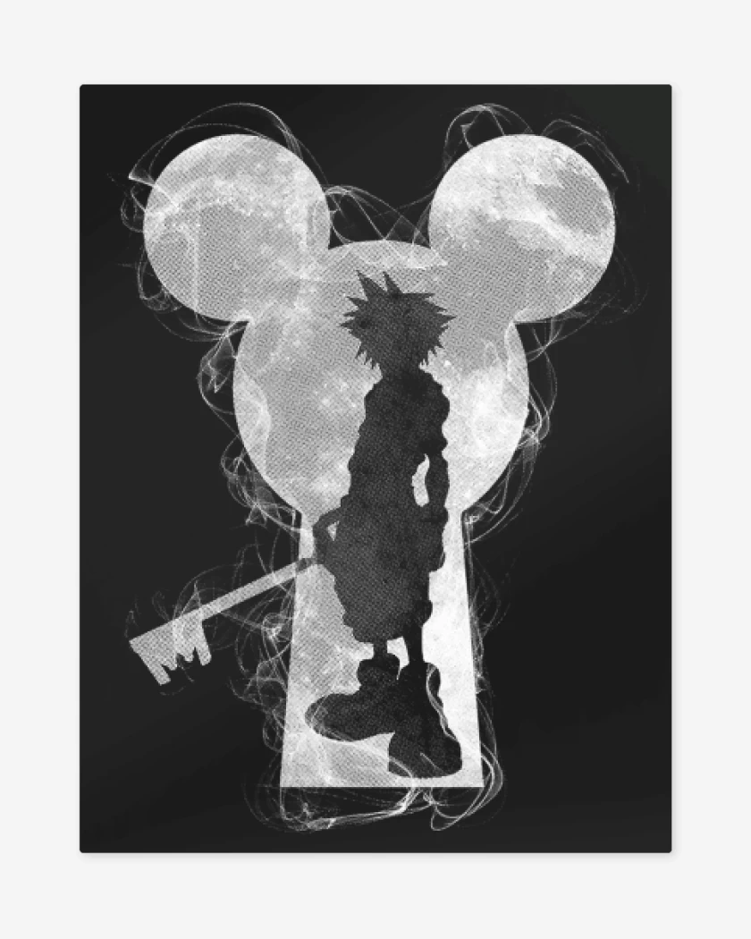 Print metalico Negro de Kingdom hearts 3 