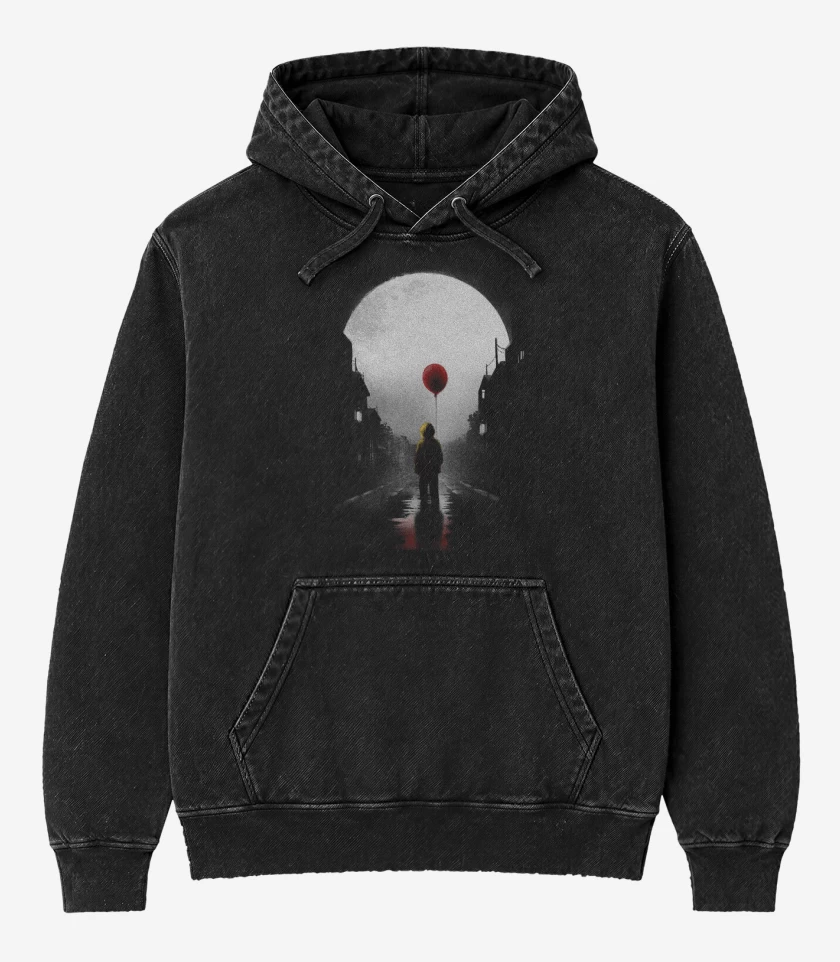 Poleron Canguro Acid Wash Negro de It 2 
