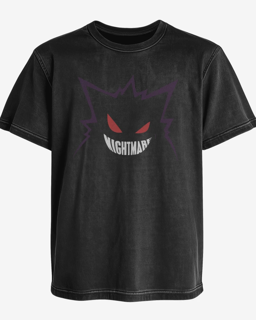 Polera desgastada Negro de Gengar 2
