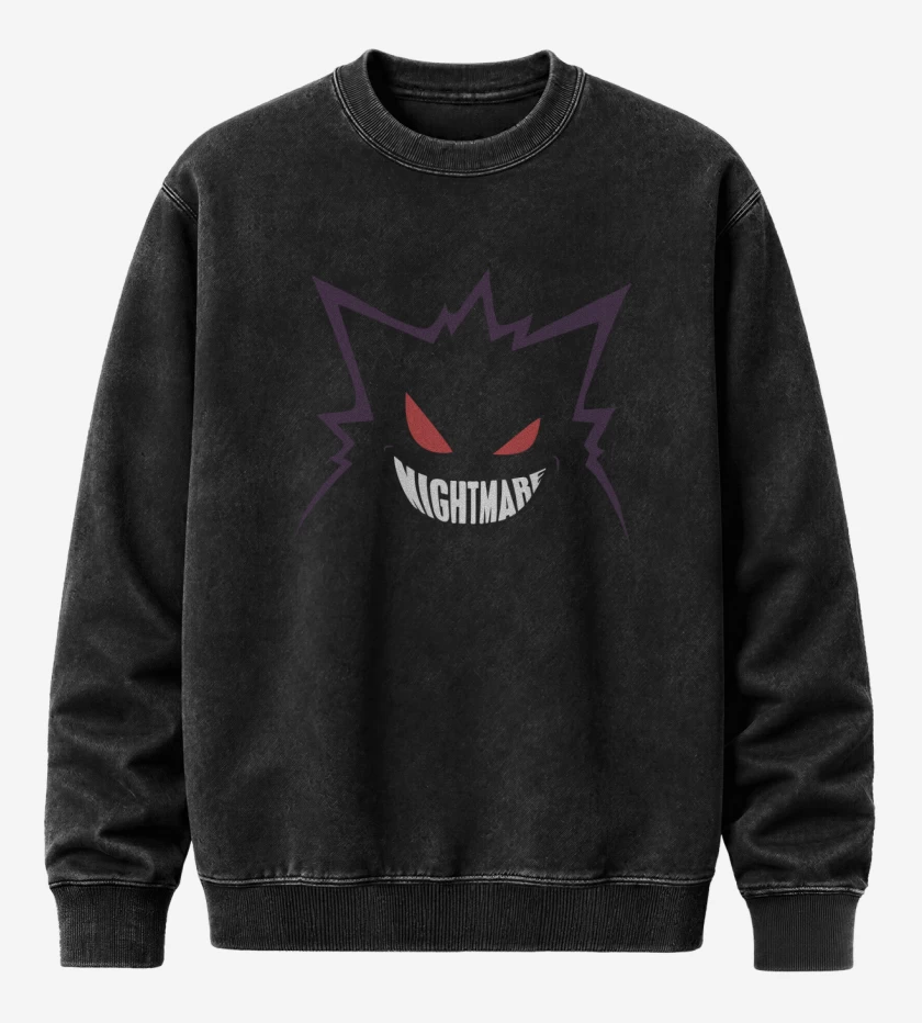 Poleron Polo Acid Wash Negro de Gengar 2